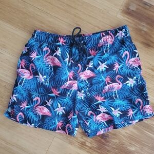 George Flamingo Print Swim Trunks